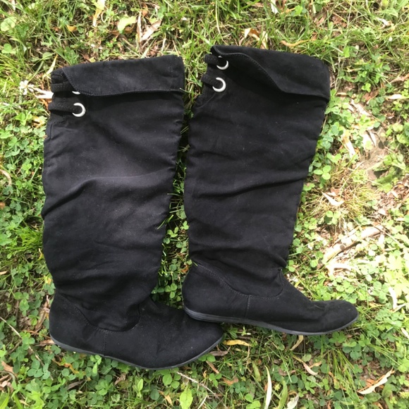 🍂5/20$!! Tall Black Boots With Cuff Detail - Picture 11 of 12